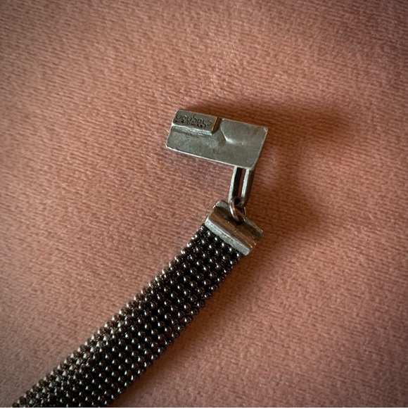 ANNE-MARIE CHAGNON - designer bracelet mixed medium with black glass bead metal - Picture 5 of 11